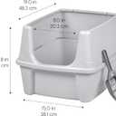 IRIS USA Cat Litter Box Large Open Top with High Sided Walls Tall Scatter Shield Scoop Included Easy Clean Plastic Pan Stain Resistant for Big Cats Kittens Indoor Multi-Cat Households