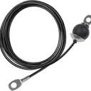 LFJ Replacement Gym Cable with Stopper Ball Fitness Pulley Cable Steel Wire Rope for Cable Machine Home Gym Weight Lift Pulley System (118"-Type A, Black)