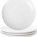 DELLING 7 Inch Appetizer Plates Set, White Ceramic Dessert Plates/Salad Plate - Small Round Serving Plates for Snacks, Side Dishes, Pasta, Microwave & Dishwasher Safe - Set of 4