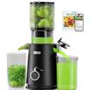 Cold Press Juicer - Wide Mouth Feed Chute with Self Feeding & Hands-Free Design - Juice Extractor Machine for Fruits and Leafy Greens - Juicer Machines High Juice Yield & Easy to Clean