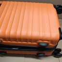 Amazon Basics 21" Hardside Carry-On Luggage with Spinner Wheels, Expandable for Up to 25% More Space, Scratch-Resistant Hardshell Suitcase, Telescoping Handle, Orange