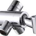 Shower Arm Diverter with Handshower Mount, G1/2 Brass Shower Diverter Valve Bathroom Universal Shower System Replacement for Handheld Shower and Fixed Shower Head(Polished Chrome)