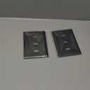 2-Pack Triple Toggle Light Switch Cover Plate, Durable Natural Bamboo Fiber Decorative Switch Plate Covers, Matte Black 3 Gang Wall Plate, Corrosion Resistant