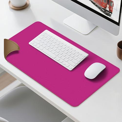 Dual Sided Leather Desk Mat - Waterproof Desk Pad - Ideal for Large Mouse Pad and Desk Mats on Top of Desks (Rose, 25"*13")