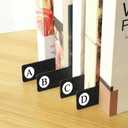 26 Pcs Library Alphabet Book Dividers Wooden Vinyl Record Organizer Separators 26 Alphabetical A-z Dividers Bookshelf Markers for Shelves Cds, Albums, Books (Black)