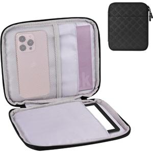 Padded Sleeve Pouch for 6-7 Inch eBook/E-Reader/Kindle Paperwhite/Kindle Oasis (Black-Fabric)