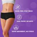 Disposable Period Underwear for Women with Heavy Flow, Low-Rise Unscented Postpartum Essentials, Black, Small/Medium, 10 Count