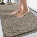 OLANLY Bathroom Rugs 34x21, Extra Soft Absorbent Chenille Bath Rugs, Rubber Backing Quick Dry, Machine Washable Bath Mats for Bathroom Floor, Tub and Shower, Home Decor Accessories, Warm Taupe
