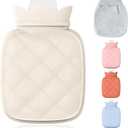 Redify Small Hot Water Bottle Bag for Hot & Cold Compress with Cover,Microwave Heating Soft Environment-Friendly Silicone for Babies Kids,Mini Hot Wate Bottle for Travel and Pain Relief,Holiday Gifts