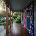 4th of July Patriotic Bunting Patriotic Door Decorations Set Outdoor Swag Banners Memorial Day Decor Kit for Front Door Porch Yard Red White and Blue Decorations
