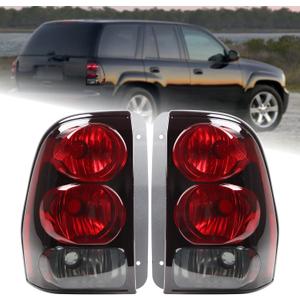 Pair Tail Lights Rear Lamp Assembly Compatible With 2002-2009 Chevy Trailblazer Left Driver Side + Right Passenger Side 15131579 15131578