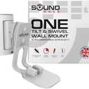 Sound Bass ONE Wall Mount Bracket, Tilt and Swivel, White, Single (1pc), Compatible with Sonos ONE, ONE Gen 2, ONE SL & Play:1, Effortless Installation, Includes Mounting Kit