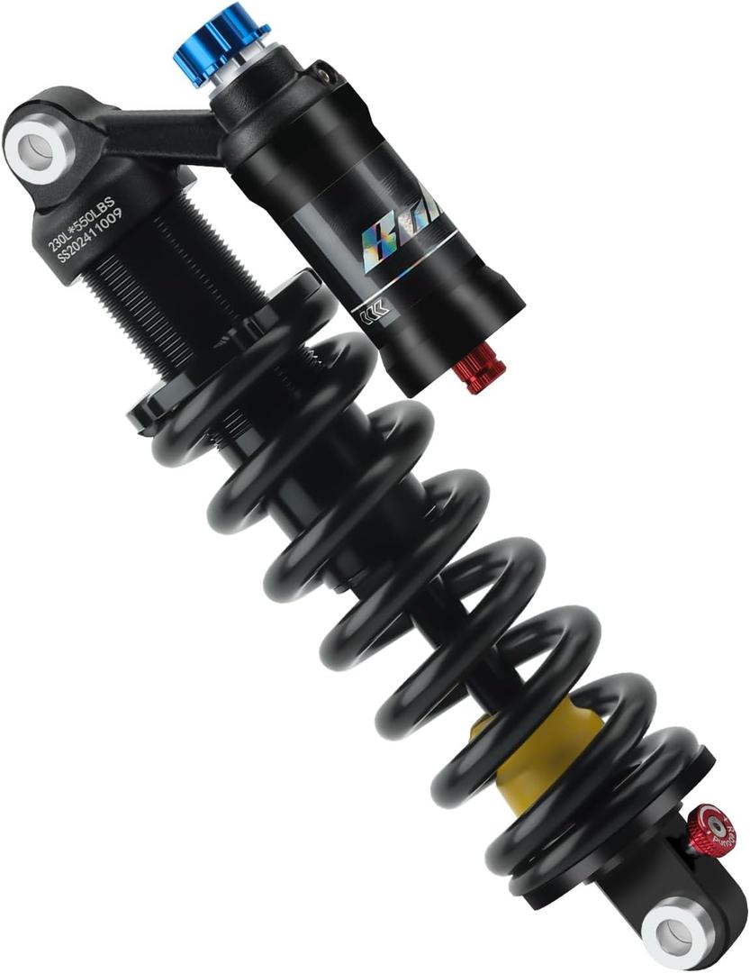 BOLANY Downhill Mountain Bike Rear Shock MTB Rear Suspension Spring Shock Absorber 190mm 210mm 230mm for MTB/Electric Mmotorbike