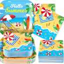 Grencian 200Pcs Beach Party Supplies Hello Summer Party Plates and Napkins Disposable Summer Pool Paper Tableware Set for Hawaiian Beach Pool Birthday Baby Shower Decorations, Serves 50