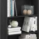 Furinno Jaya Book Shelf, 3-Tier Bookshelf, Bookcase with Adjustable Shelves, 9.5 x 24.5 x 40.3, for Living Room, Bedroom, Home Office, Blackwood