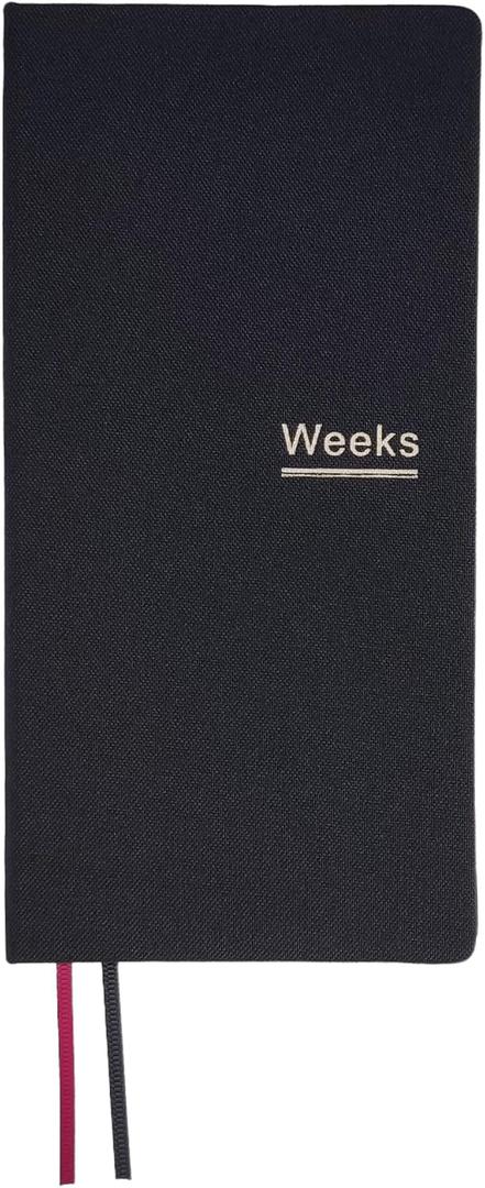 Undated Weekly Planner Notebook Pocket Organizer Appointment Book Journal Notebook A6 Week Plan Notepad (Black)