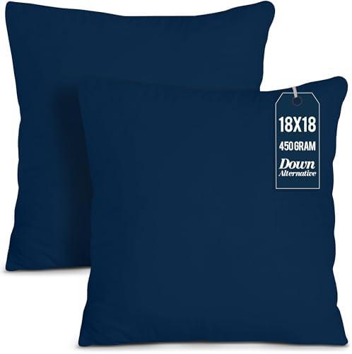 Utopia Bedding Throw Pillows Insert (Pack of 2, Navy) - 12× 12 Inches Bed and Couch Pillows - Indoor Decorative Pillow