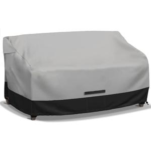 Fade and Tear Resistant Patio Loveseat Covers, Heavy-Duty Waterproof Outdoor Couch Cover, UV Resistant Outdoor Sofa Cover, Lawn Patio Outdoor Furniture Covers,Gray/Black 79Wx38Dx35H Inch