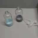 2 Pack Glass Spray Bottles with Silicone Sleeve, 16 oz Empty Refillable Containers with Adjustable Spray Nozzles, Spray Bottles for Hair, Cleaning Solutions and Plants Blue&Grey