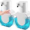 2 Pack Automatic Liquid Soap Dispenser,14.2oz/420ML Touchless Automatic Soap Dispenser,Rechargeabled Wall Mounted Smart Pump for Bathroom Kitchen (White)