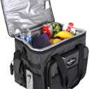 Koolatron Electric Portable Cooler Plug in 12V Car Cooler Bag, 26 qt (25 L) Black/Gray Soft-Sided Portable Car Fridge w/DC Power Cord, Adjustable Shoulder Strap, Cord Storage, Road Trip
