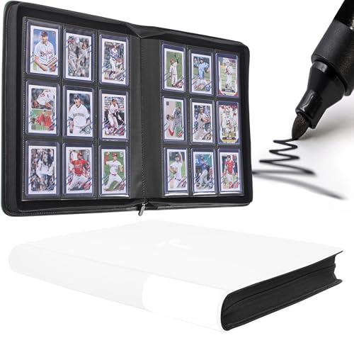 Top Loader Binder for Cards, 9 Pocket, Holds Up to 360 Toploaders with Ringless 20 Double-Sided Sleeves, Side Loading Top Loader Card Binder with Zipper for Trading Sports Cards in 3" x 4" Toploaders