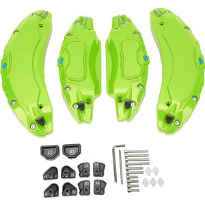 Car Caliper Cover, Aluminium Alloy Disc Brake Caliper Guard Sporty Style for 18in 19in Wheels Hub (Green)