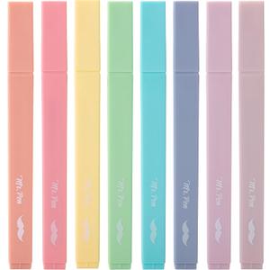 Mr. Pen- Aesthetic Cute Pastel Highlighters Set, 8 pcs, Chisel Tip, Candy Colors, No Bleed Bible Assorted Colors
