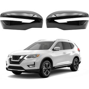 Gloss Black Side Mirror Cover Cap Fits For 2014-2020 Nissan Rogue 2015-2024 Nissan Murano Replace 963744BA0A,963734BA0A