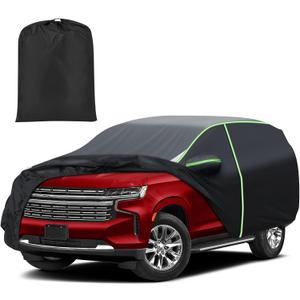 Mixsuper Liner Car Cover for Chevrolet Chevy Tahoe 2007-2026, 7 Layers Waterproof Car Cover Accessories for Tahoe with Zipper Door, Windproof Straps, Reflective Strips, Anti-UV, All Weather