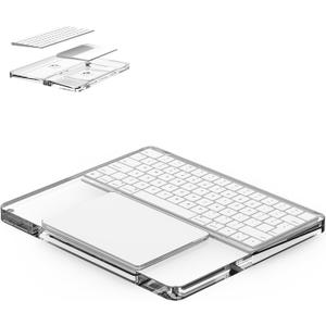 Acrylic Magic Keyboard and Trackpad Support Stand Compatible with Apple Gen 2/3 Magic Keyboards and Trackpads Keyboard and Trackpad Tray Holder for Apple Product (Transparent)
