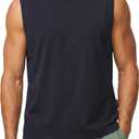 Men's Cotton Blend Workout Muscle Tank Top (Blue, L)