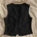 Women's Summer Bow Tie Front Vest Top Deep V Neck Sleeveless Tank Going Out Tops (Black, M)