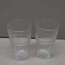 20oz Glass Tumblers with Straws and Lids 2 Pack, Ribbed Glass Cups, Leak Resistant Iced Coffee Cups, Thick Reusable Drinking Glasses, Fits Car Cup Holder, Clear Travel Coffee Cups