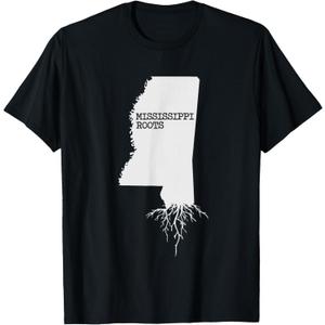 Mississippi Roots State Map Gift T-Shirt XL