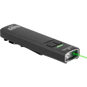 KLEIN TOOLS 56074 EDC Pocket Flashlight with Green Laser, Three Brightness Modes up to 1000 Lumens with Turbo Mode, Built-in Floodlight, <1mW, 510 to 530nm, Class 2, Rechargeable