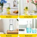 Lily's Home Bedside Night Water Carafe with Tumbler Glass, Easy Pour Spout for No-Mess Use in Bedroom, Bathroom, or Kitchen, Use Cup as Lid, Acrylic Break Resistant (16 Ounces)