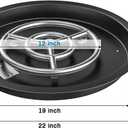 Skyflame Round Fire Pit Burner Pan Fire Bowl with Burner Ring - Drop-in Style - Made of Stainless Steel - 19 inch