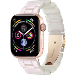 HOPO Compatible With Apple Watch Band Thin Lightweight Resin Strap Bracelet Fashion Wristband Replacement For iWatch Bands Series Ultra 11 10 9 8 7 6 5 4 3 2 1 SE for Women Men