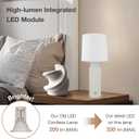 Cordless Modern Resin Table lamp, Fluted Column Base, 5200-mAh Rechargeable Battery, 3-Level Brightness, Build-in Integrated LED 320 Lumen Max, for Bedside Desk Nightstand Light