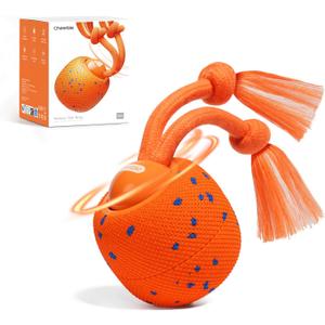Cheerble Smart Interactive Dog Toy, Wicked Ball Rolly, Automatic Moving, Bouncing, Rotating, E-TPU Material, with Rope & Barks Sound Active Rolling Interactive Dog Ball for Medium and Large Dogs