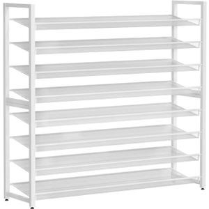 Metal Shoe Rack,Large 8 Tier Shoe Organizer, Heavy Duty Metal 8-Tier Stackable Shoe Storage Vertical Shoe Rack for Closet Front Door,Entrance,Entryway,Garage,Up to 50 Pairs
