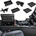 GZSH 6PCS for Toyota RAV4 2026 Accessories (LE/SE/XLE/Woodland/XSE) 3 PCS Center Console Organizer Sets Wireless Charging Mat Front Center Console Mat and Cup Holder Insert for Toyota RAV4 2026+