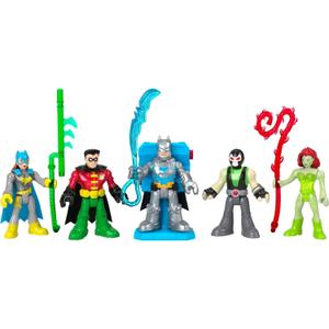 Fisher-Price Imaginext DC Super Friends Preschool Toys Batman Battle Multipack 9-Piece Figure Set with Light-Up Backpack for Ages 3+ Years