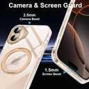 ZHK 360 Rotatable Ring for iPhone 16 Plus Case Magnetic, [Military Grade Drop Proof] [Translucent Frosted Back Panel] Slim Non-Slip Matte Phone Case for iPhone 16 Plus 6.7'', Gold