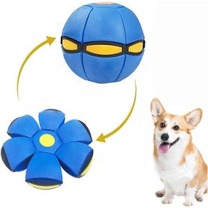 UFO Magic Balls, Portable Pet Toy Flying Saucer Ball, Creative Doggy Disc Ball Stomp, Decompression Flying Flat Throw Dog Balls Toy for Childrens Kids Sports, Outdoor Games(Blue)