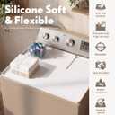 Dryer Top Protector Mat with Lint Trap Hole Cut Out, Silicone Washer and Dryer Covers for Top, 26 x 18 Inch Waterproof Laundry Room Organizer, Heat Resistant Non-slip Guard(White)