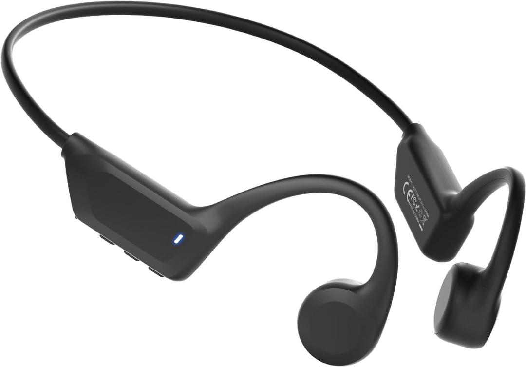 Bluetooth 6.0 Bone Conduction Headphones: Open-Ear Ergonomic Sports Headphones with IPX5 Waterproof, 10-Hour Battery Life - Sweatproof Wireless Earphones for Running, Fitness, Swimming & Training