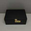 Bamboo Box Tray Set with Combination Lock  Includes Tray, Glass Jars & Accessories, Lockable Organizer with Exquisite Handles, Great for Home Storage and Gift Giving (Black)