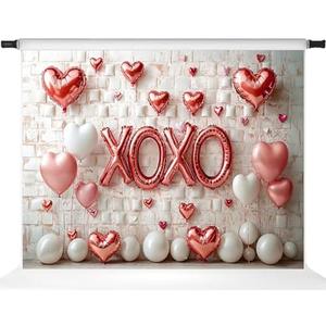 Kate Valentine's Day Backdrops Love Balloons Valentines Home Party Decorations Photo Props, 7x5ft